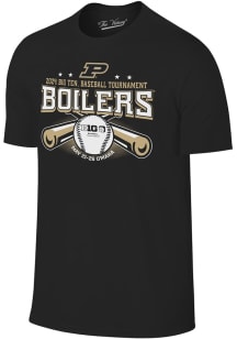 Purdue Boilermakers Black 2024 Big Ten Baseball Tournament Short Sleeve T Shirt