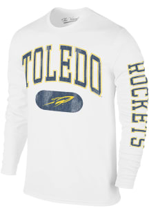 Toledo Rockets White Distressed Pill Long Sleeve T Shirt