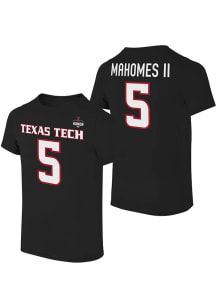 Patrick Mahomes Texas Tech Red Raiders Youth Black Name and Number Player Tee