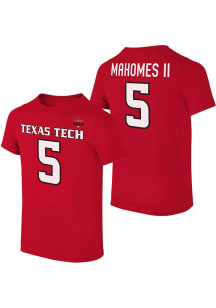 Patrick Mahomes Texas Tech Red Raiders Youth Red Name and Number Player Tee