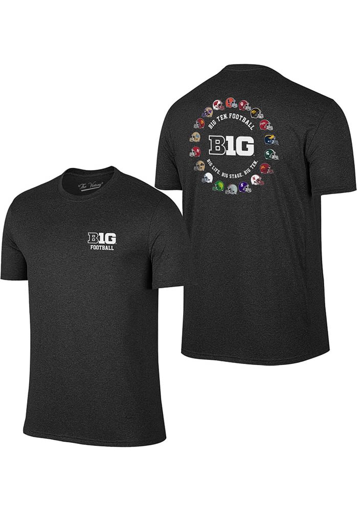 BLACK Big Ten Helmet Double Hit Short Sleeve Fashion T Shirt