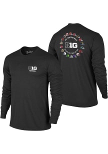 Mens Black Big Ten Helmet Double Hit Tee