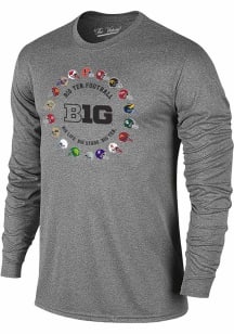 Big Ten Grey Helmet Long Sleeve T Shirt