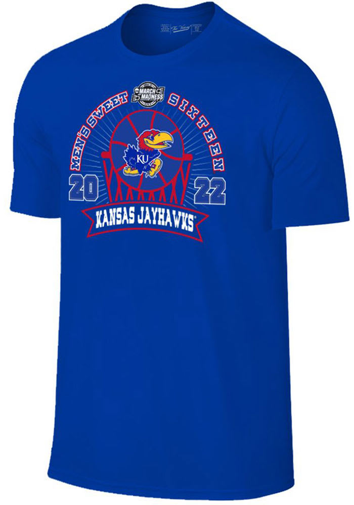 Kansas Jayhawks Blue 2022 Sweet Sixteen Bound Short Sleeve T Shirt