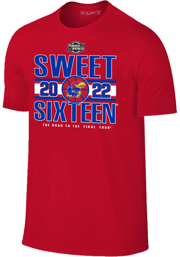 Kansas Jayhawks Red 2022 Sweet Sixteen Bound Short Sleeve T Shirt