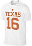 Arch Manning Texas Longhorns White NIL Short Sleeve Player T Shirt