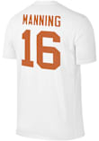 Arch Manning Texas Longhorns White NIL Short Sleeve Player T Shirt