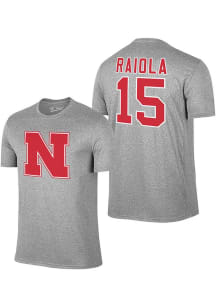 Dylan Raiola The Victory Mens Grey Nebraska Cornhuskers Football Name And Number Player T Shirt