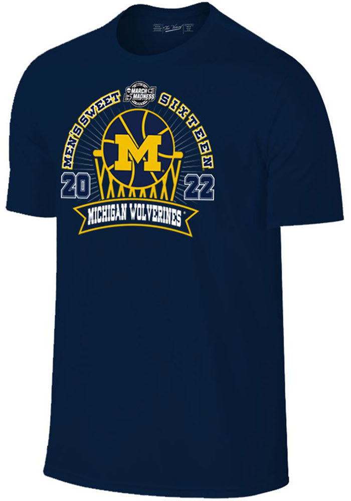 Michigan Wolverines Navy Blue 2022 Sweet Sixteen Short Sleeve T Shirt