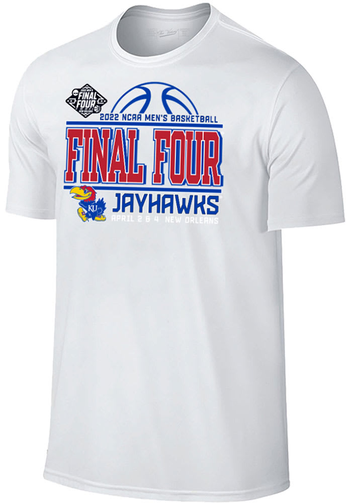 Kansas Jayhawks White 2022 Final Four Alumni Ball Short Sleeve T Shirt