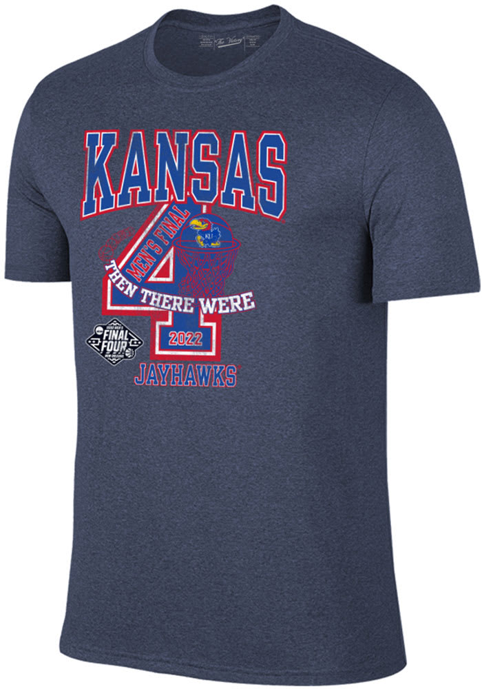 Kansas Jayhawks Navy Blue 2022 Final Four Then There Were Short Sleeve Fashion T Shirt