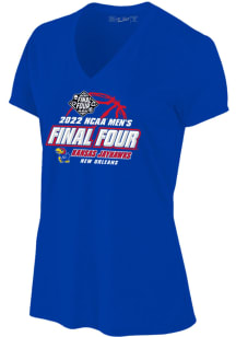 Kansas Jayhawks Womens Blue 2022 Final Four Fast Ball Short Sleeve T-Shirt