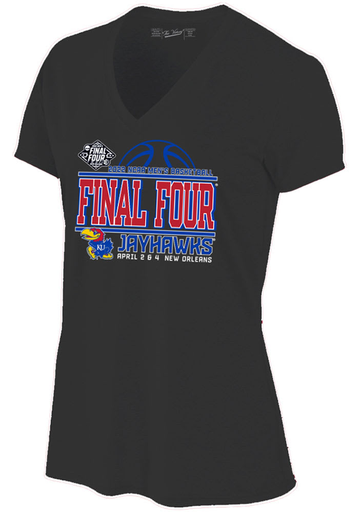Kansas Jayhawks Womens Black 2022 Final Four Alumni Ball Short Sleeve T-Shirt