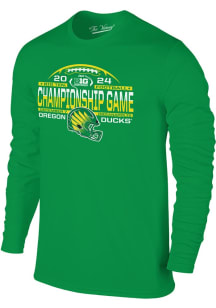 Mens Green Oregon Ducks 2024 Big Ten Football Championship Laces Tee