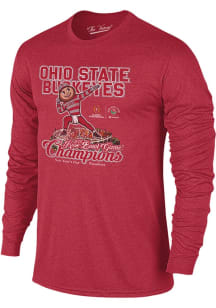 Mens Red Ohio State Buckeyes Football 2025 Rose Bowl Champions Tee