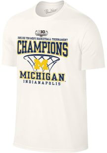 Michigan Wolverines 2025 Big Ten Mens Basketball Tournament Champions Short Sleeve T Shirt - Nat..