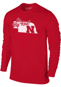 Mens Red Nebraska Cornhuskers Cotton Long Sleeve Fashion T Shirt