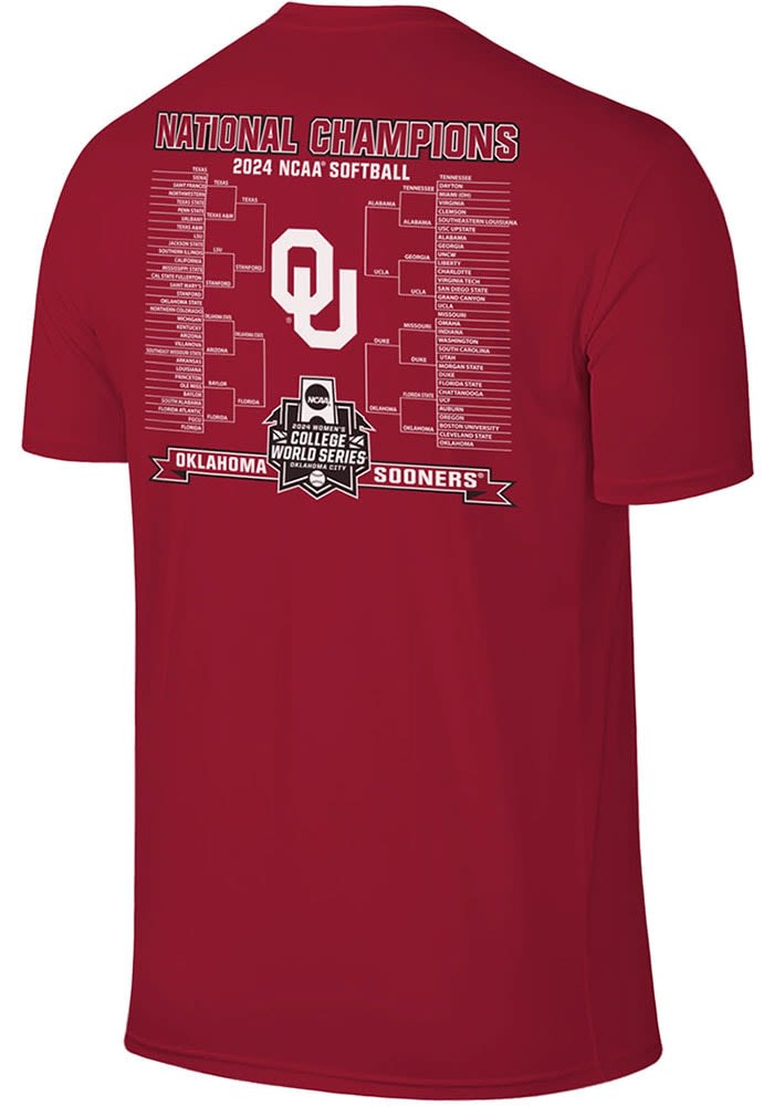 Oklahoma Sooners CRIMSON 2024 Softball National Champs Bracket Short ...