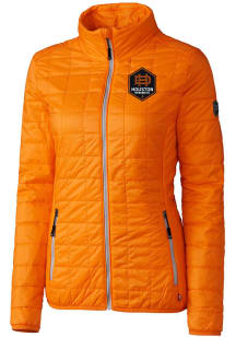 Cutter and Buck Houston Dynamo Womens Orange Rainier PrimaLoft Heavy Weight Jacket