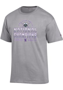Northwestern Wildcats Grey Champion 2025 NCAA Womens Golf Champions Jersey Short Sleeve T Shirt