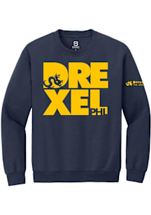 Summit Sportswear Drexel Dragons Mens Navy Blue Admitted Students Day 2020 Long Sleeve Crew Sweats..