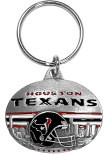 Houston Texans Carved Metal Keychain - Silver