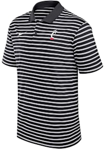 Nike Cincinnati Bearcats Mens Black Stadium Stripe Primary Logo Short Sleeve Polo