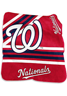Washington Nationals Stripe Design Raschel Throw Blanket - Red