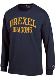 Mens Drexel Dragons Navy Blue Champion Stacked Jersey Tee