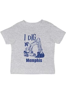 Vive La Fete Memphis Tigers Infant Excavator Short Sleeve T-Shirt Grey