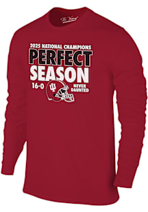 Indiana Hoosiers Crimson 2025 College Football National Champions 16-0 Undefeated Long Sleeve T Sh..