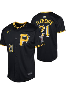 PIT Pirates Yth Black Clemente Limited Player Baseball Jersey