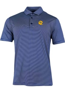 Mens Pitt Panthers Blue Columbia Vault Heat Seal Double Hit Short Sleeve Polo Shirt