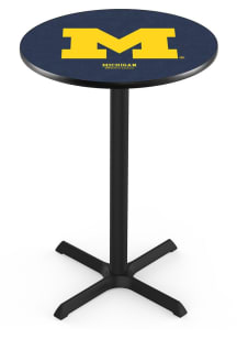 Black Michigan Wolverines Cross Base Pub Table
