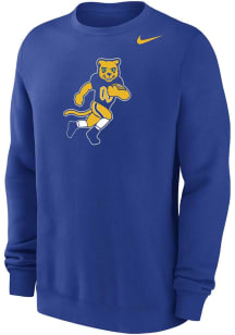 Mens Pitt Panthers Blue Nike Football Roc Club Fleece Crew Sweatshirt