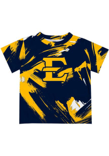 Vive La Fete East Tennesse State Buccaneers Toddler Navy Blue Paint Brush Short Sleeve T-Shirt