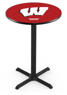 Black Wisconsin Badgers Cross Base Pub Table