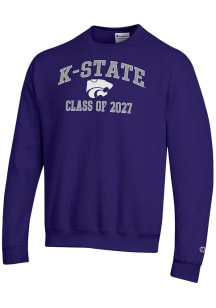 Mens K-State Wildcats Purple Champion Font Class of 2027 Powerblend Crew Sweatshirt