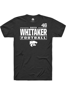 Darien Whitaker Rally Mens Black K-State Wildcats NIL Stacked Box Player T Shirt