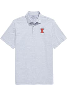 Vineyard Vines Illinois Fighting Illini Mens Blue St. Jean Stripe Short Sleeve Fashion Polo