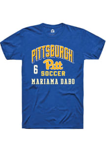 Mariama Dabo Rally Mens Blue Pitt Panthers NIL Arch Logo Player T Shirt