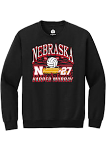 Harper Murray Nebraska Cornhuskers Mens Black NIL Name Number Net Player Crew