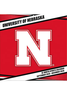 Black Nebraska Cornhuskers 2025 12x12 Calendar