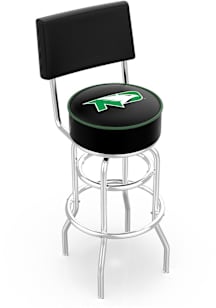 North Dakota Fighting Hawks Double-Ring Swivel with Back Pub Stool - Black