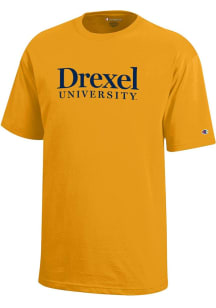 Youth Drexel Dragons Gold Champion Team Logo Short Sleeve T-Shirt