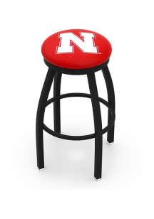 Black Nebraska Cornhuskers Black Pub Stool