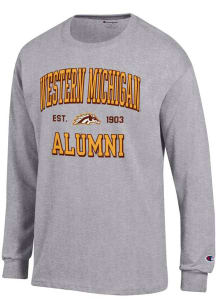 Mens Western Michigan Broncos Grey Champion Est Alumni Jersey Tee