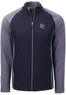 Cutter and Buck Kansas City Royals Mens Navy Blue Stars and Stripes Adapt Eco Big and Tall Light W..