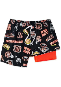 Chubbies Cincinnati Bengals Mens Black Classic Neon 5.5in Lined Swim Trunks