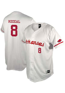 Camden Kozeal  Arkansas Razorbacks Mens White NIL Baseball Jersey